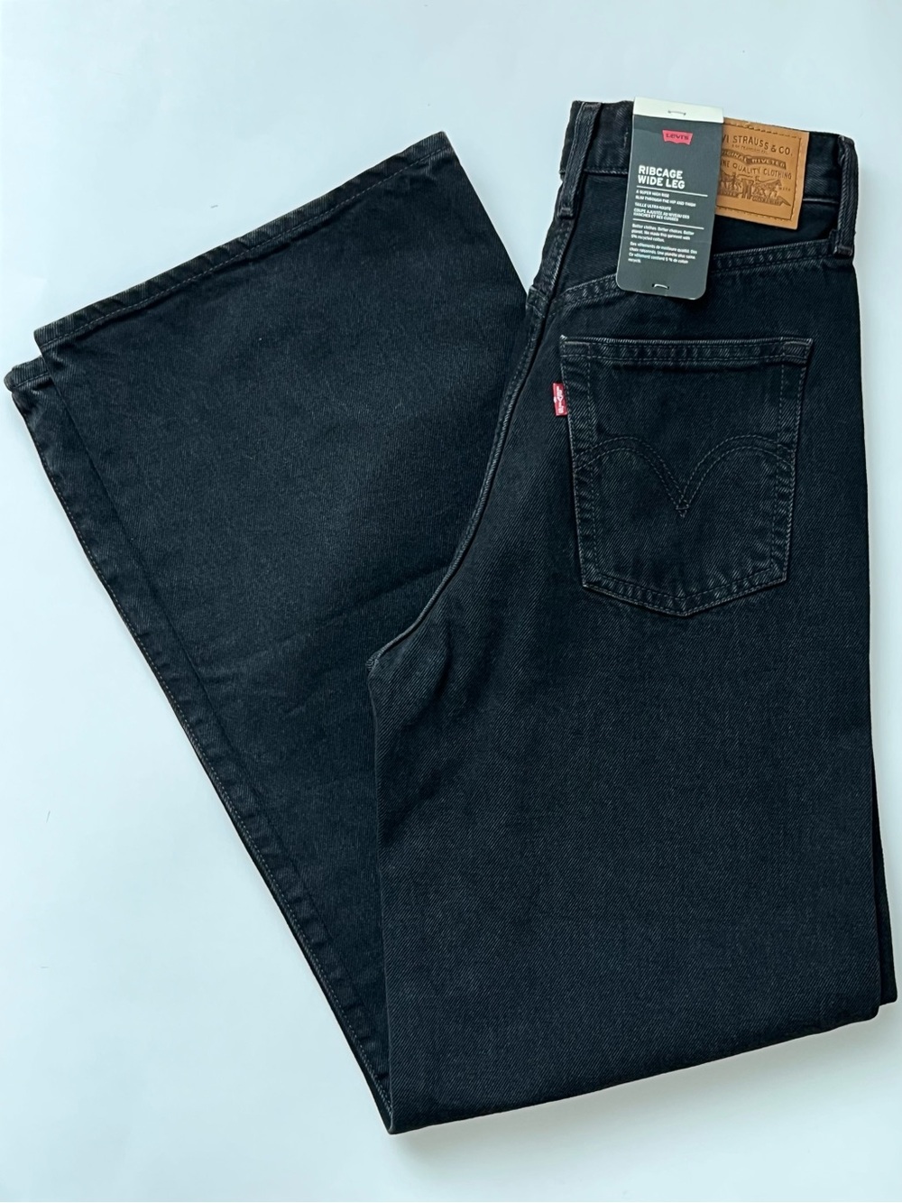 Levi’s ribcage wide leg jeans NEW 26 black - Picture 7 of 15